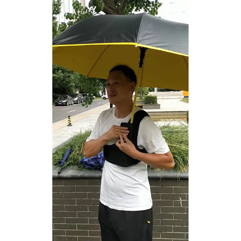 Black portable umbrella holder with shoulder strap showing diving cloth material and adjustable size options