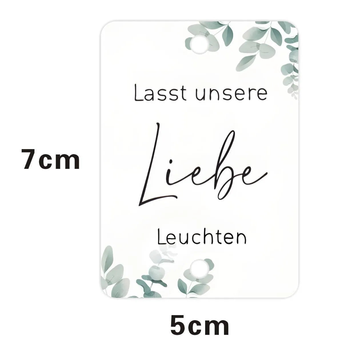 Pack of 50 G45 style white card decorative labels for wedding and baptism crafts.