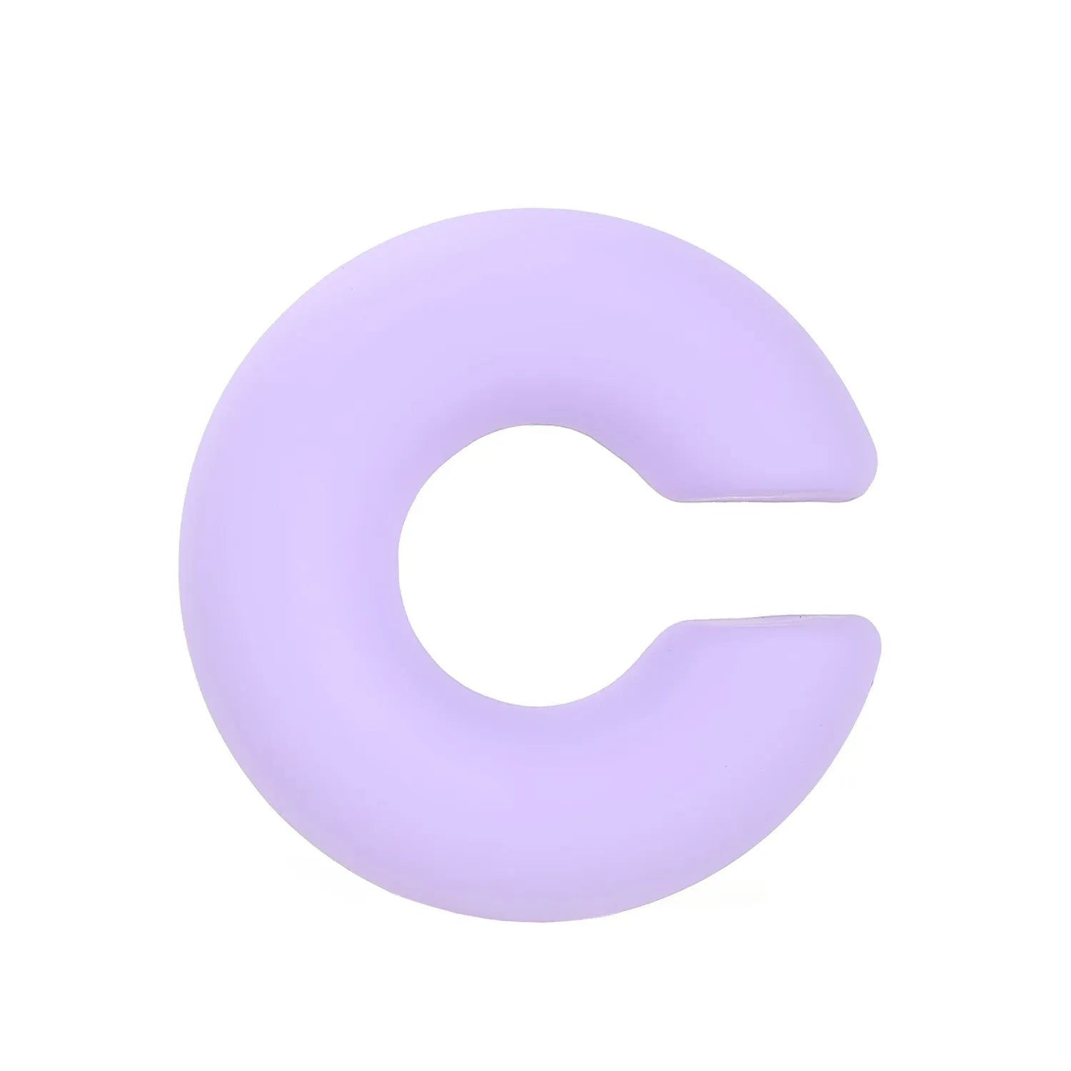 A pair of matte coarse finish round C-shaped clip-on earrings for women, shown in a candy colour.