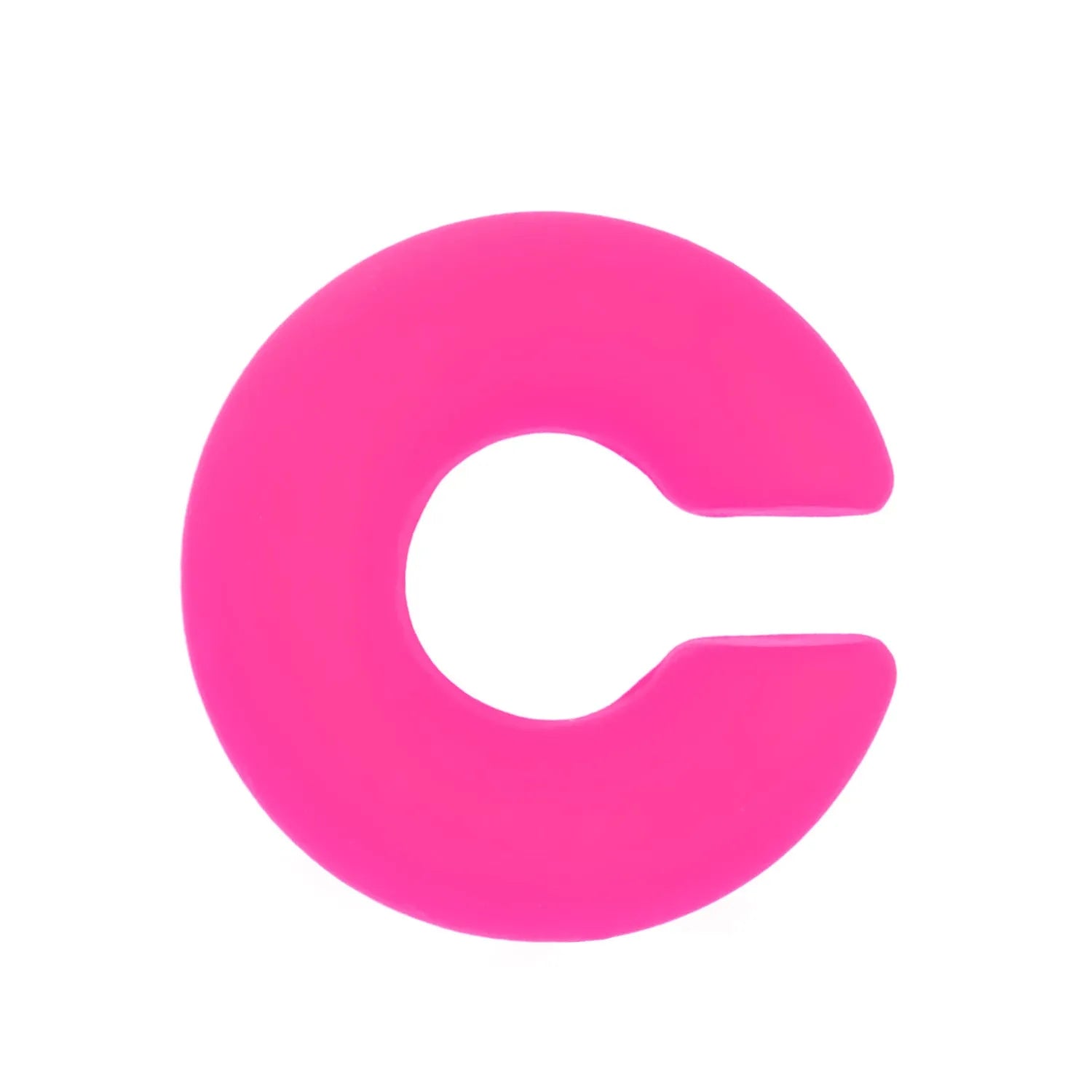 A pair of matte coarse finish round C-shaped clip-on earrings for women, shown in a candy colour.