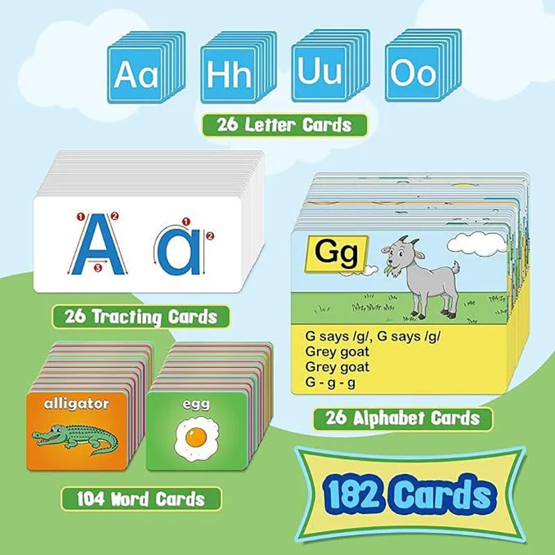 Alphabet learning chart educational toy with cards and songs for child vocabulary building