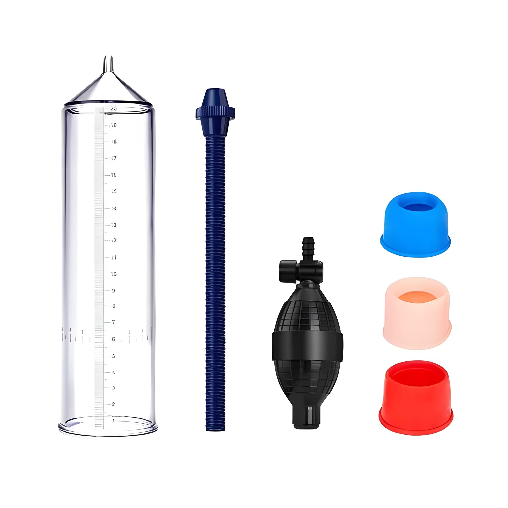 Silicone cover accessory for male exercise equipment with plastic valve exerciser component