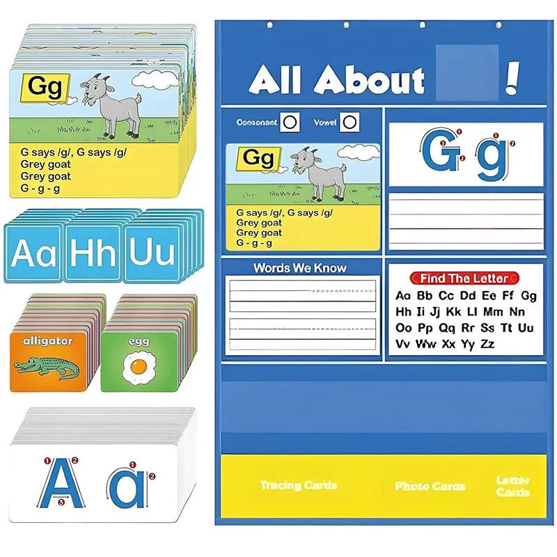 Alphabet learning chart educational toy with cards and songs for child vocabulary building