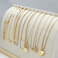 Women's gold electroplated ten-piece necklace set with snake bones chains and adjustable 21-50cm perimeter