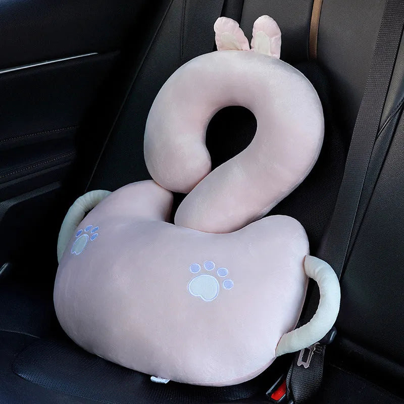 Cartoon animal cushion pillow with question mark design and hugging arms, 65cm square size