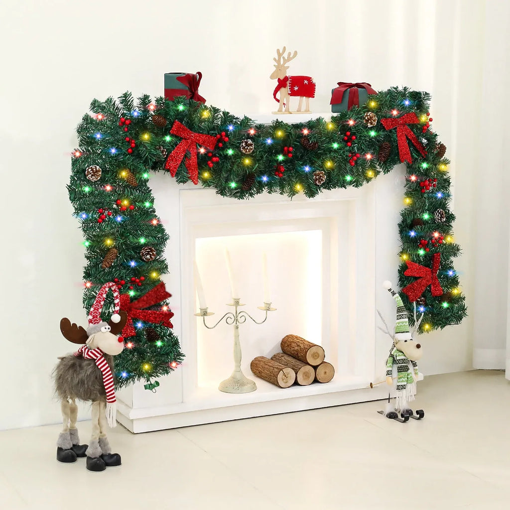 Rattan pine cone bow Christmas decorative showcase with European style design and PVC construction