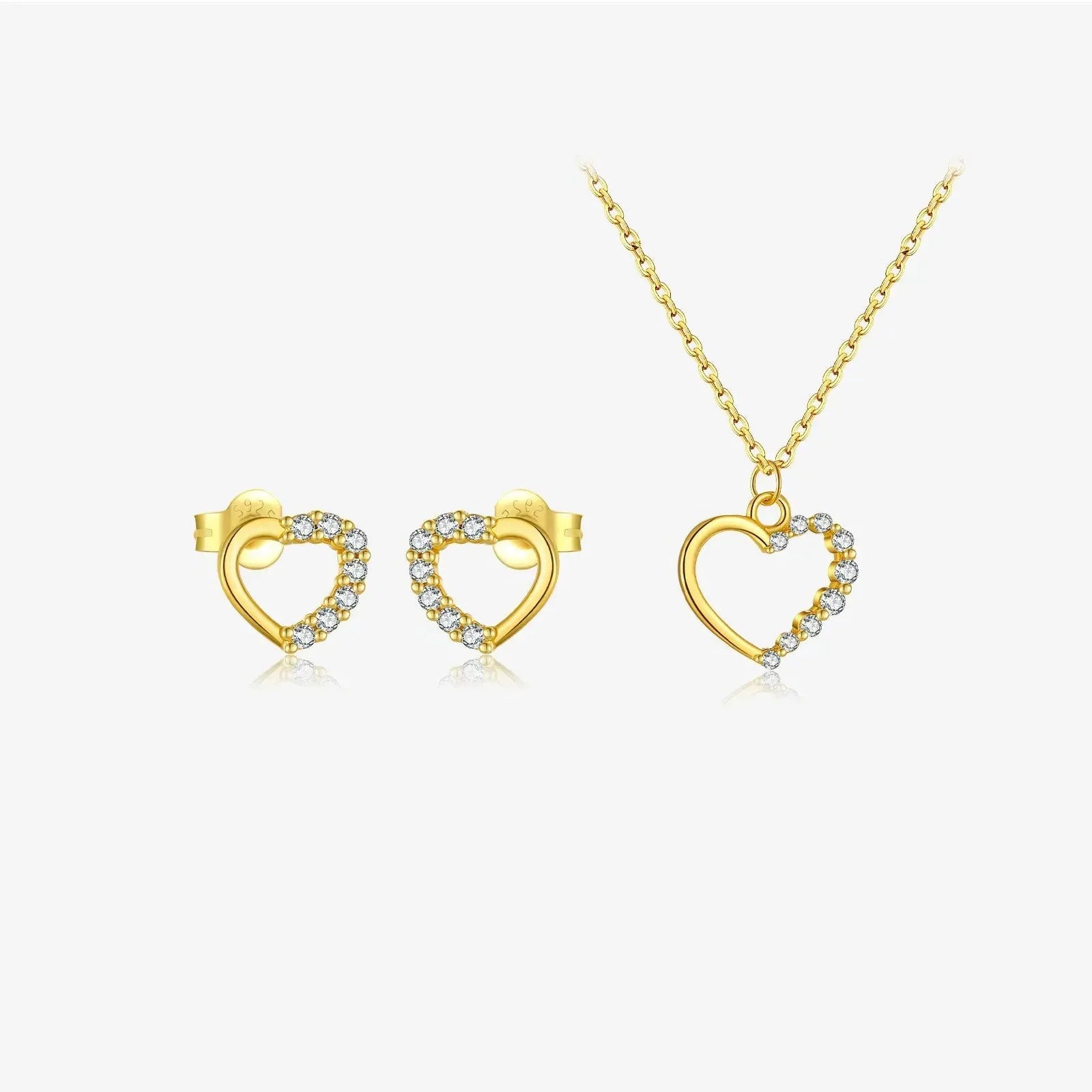 S925 sterling silver hollow heart and circle pendant necklace on a regular chain for women.