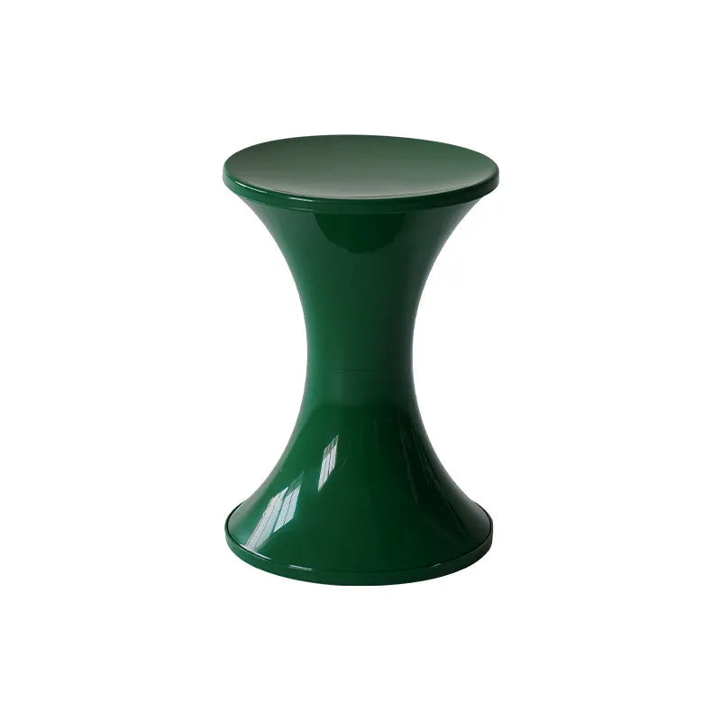 Plastic shoe changing stool with hourglass design in green colour, 40cm height