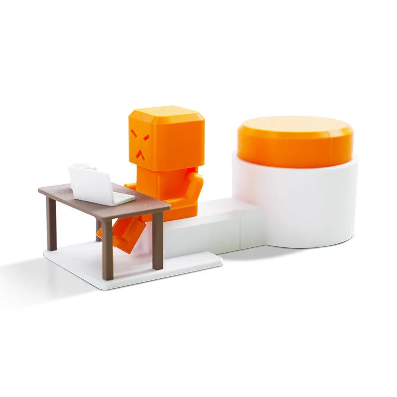 Orange plastic table turning decompression toy for desk stress relief