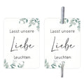 Pack of 50 G45 style white card decorative labels for wedding and baptism crafts.