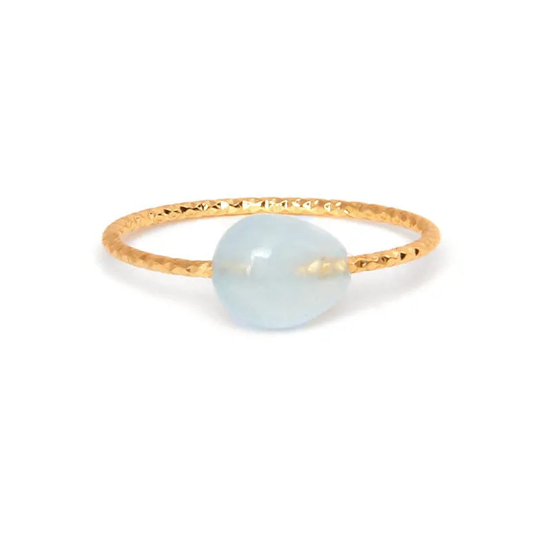 Geometric women's agate ring with original design in one of eight coloured stone variants.