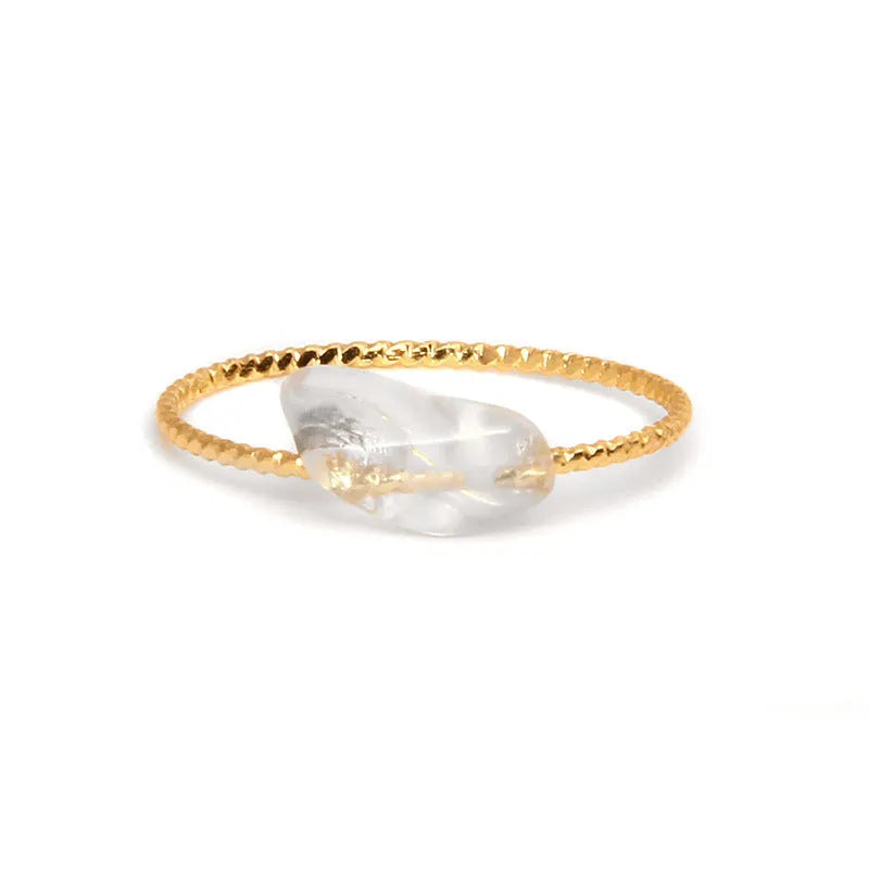 Geometric women's agate ring with original design in one of eight coloured stone variants.