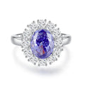 Heart-shaped sterling silver ring with a detailed ice flower cut colour zircon centre stone.