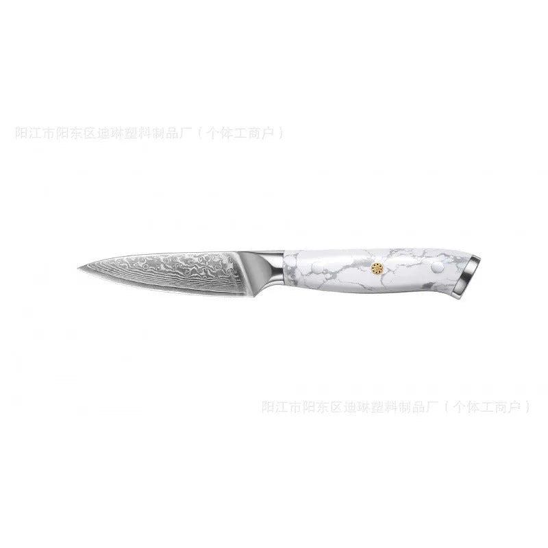 Damascus pattern VG10 steel chef's knife with 21cm blade and 11cm handle, total length 32cm