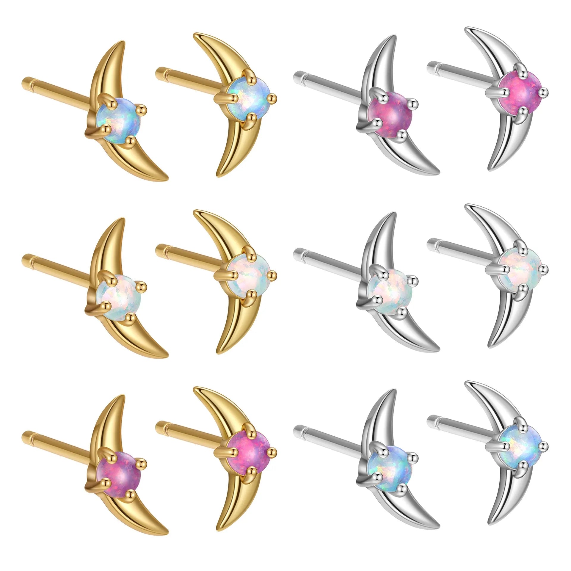 Geometric shaped 925 silver women's earrings with electroplated finish and coloured stone detail.