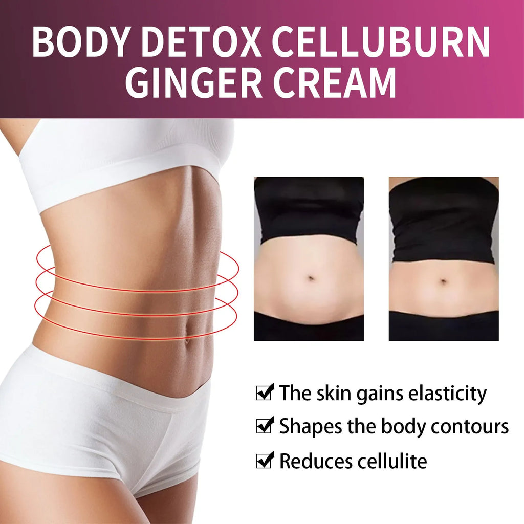 15g pot of ginger body thigh slimming shaping tightening cream with olive oil and hyaluronic acid.