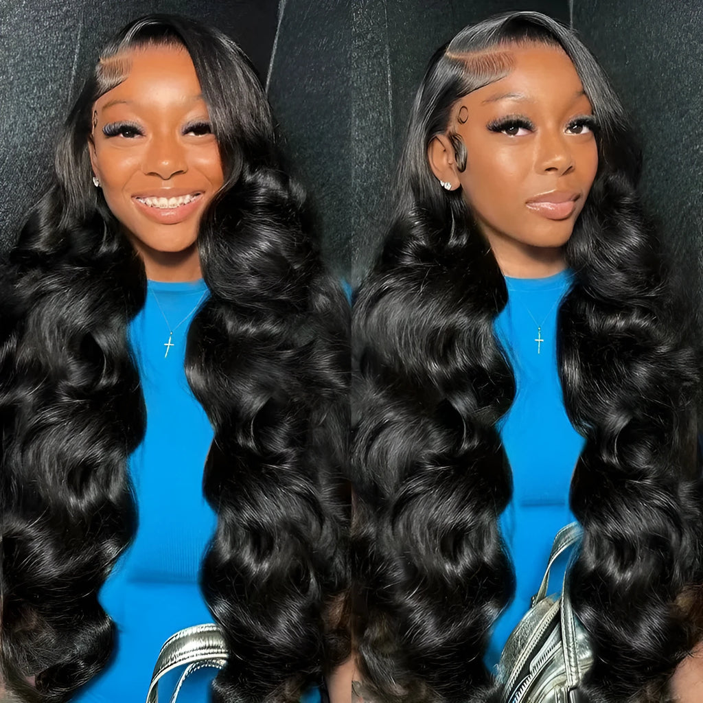 Black big wave lace wig head cover on display showing full texture and lace base construction