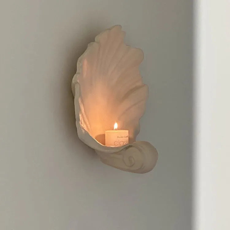 White shell design resin fruit plate ornament for table centrepiece decoration with light luxury styling
