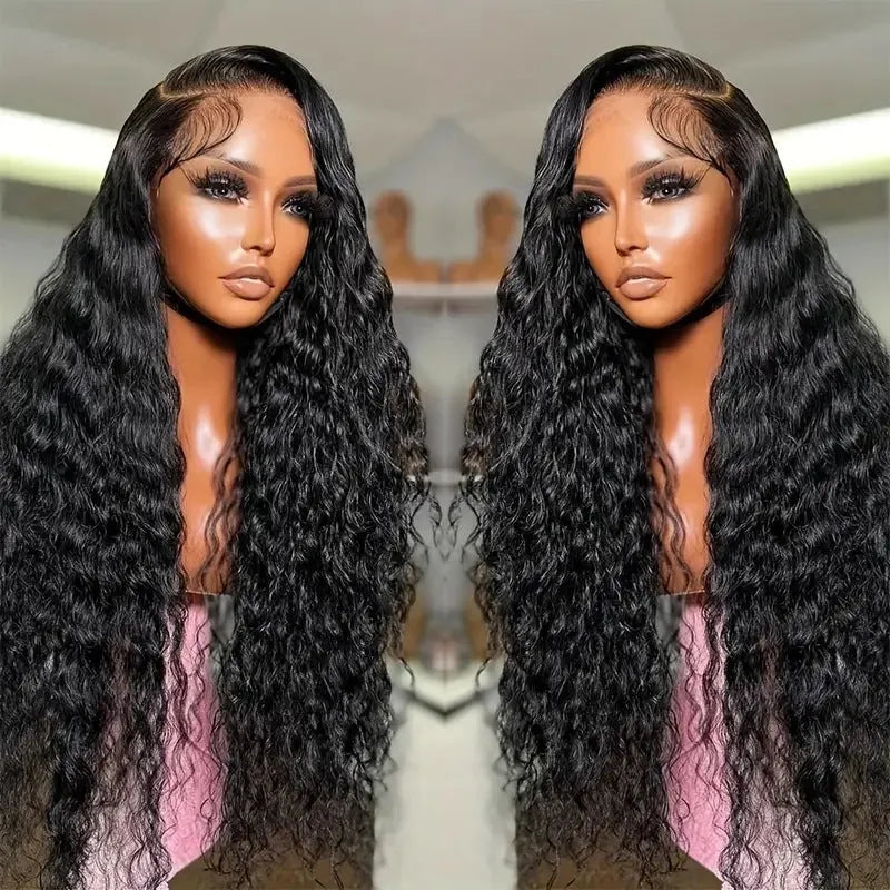 Women's fashion lace wig with small roll wound tube afro style and long curly hair in black