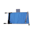 Blue portable children's aircraft pedal seat extender with matching drawstring bundle pocket for car booster seats