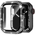 Apple Watch case with double diamond glass screen protector and flip-up privacy cover in multiple colour options