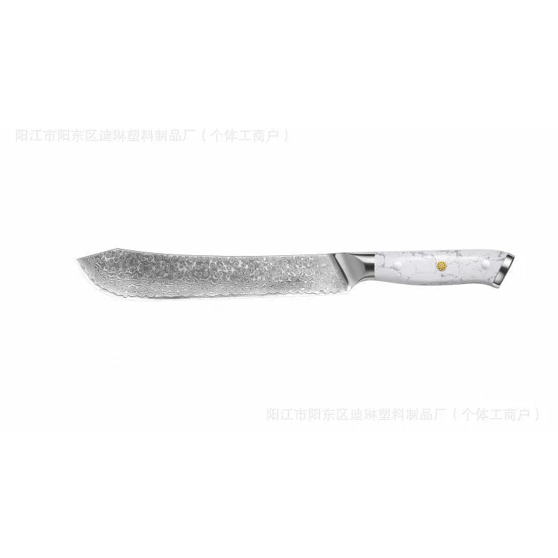 Damascus pattern VG10 steel chef's knife with 21cm blade and 11cm handle, total length 32cm