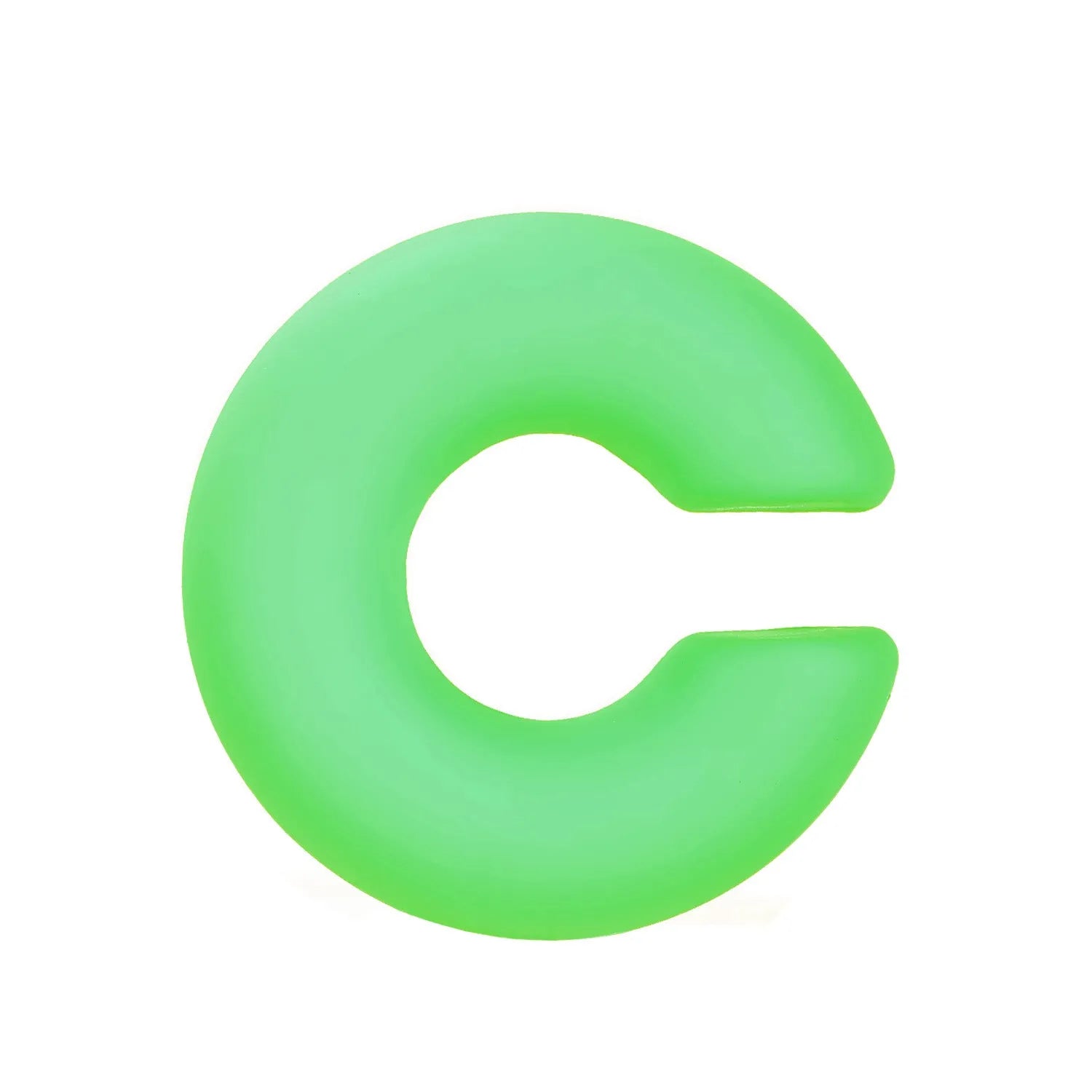 A pair of matte coarse finish round C-shaped clip-on earrings for women, shown in a candy colour.