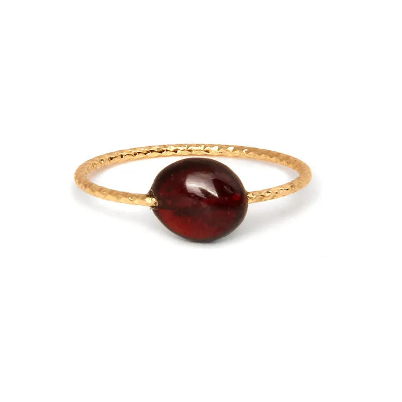 Geometric women's agate ring with original design in one of eight coloured stone variants.