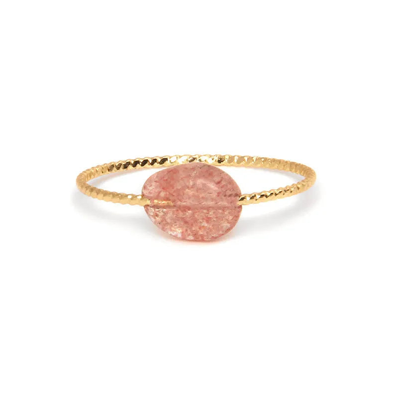 Geometric women's agate ring with original design in one of eight coloured stone variants.