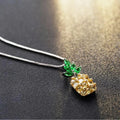 Silver geometric pineapple pendant necklace with diamond motif on chain