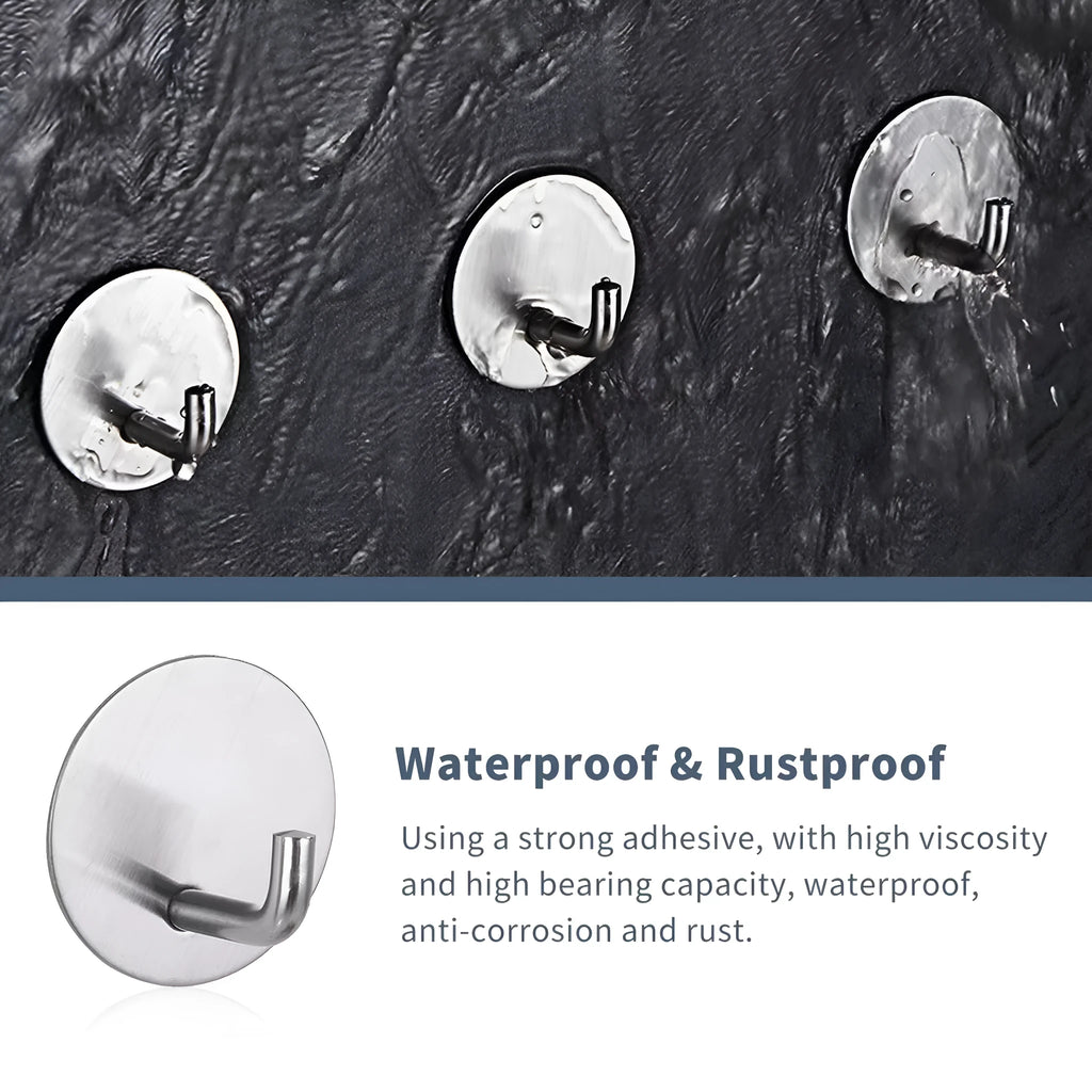 Stainless steel self-adhesive hook for bathroom and kitchen with 3kg capacity