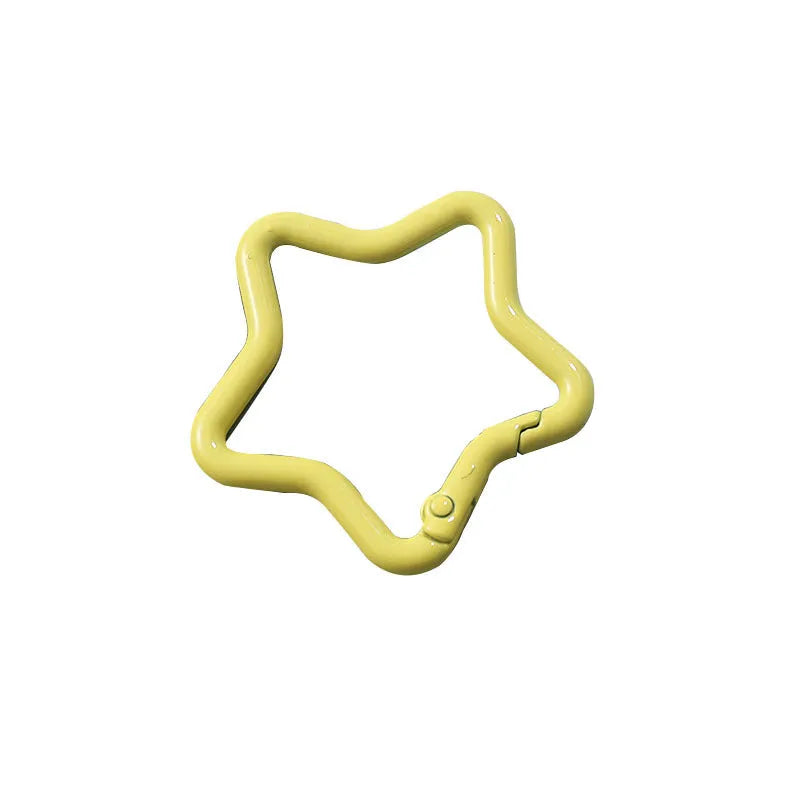 Zinc alloy five-pointed star keychain in light pink colour for backpack decoration