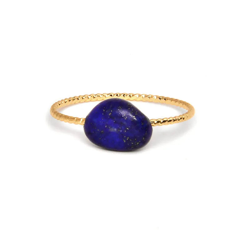 Geometric women's agate ring with original design in one of eight coloured stone variants.