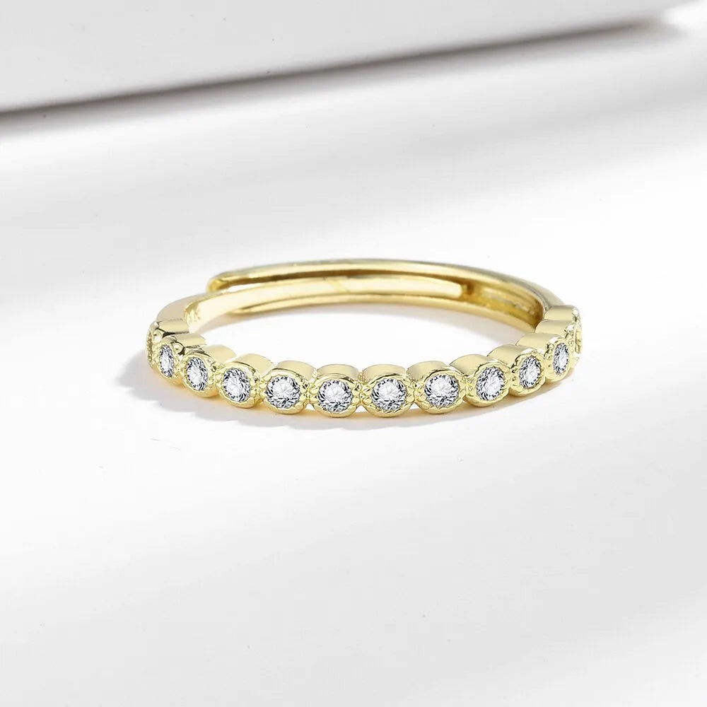 Women's geometric diamond tail open mouth ring in white gold or yellow gold colour
