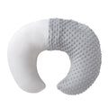 Nursing pillow with cotton-filled support and washable polyester cover in choice of colours