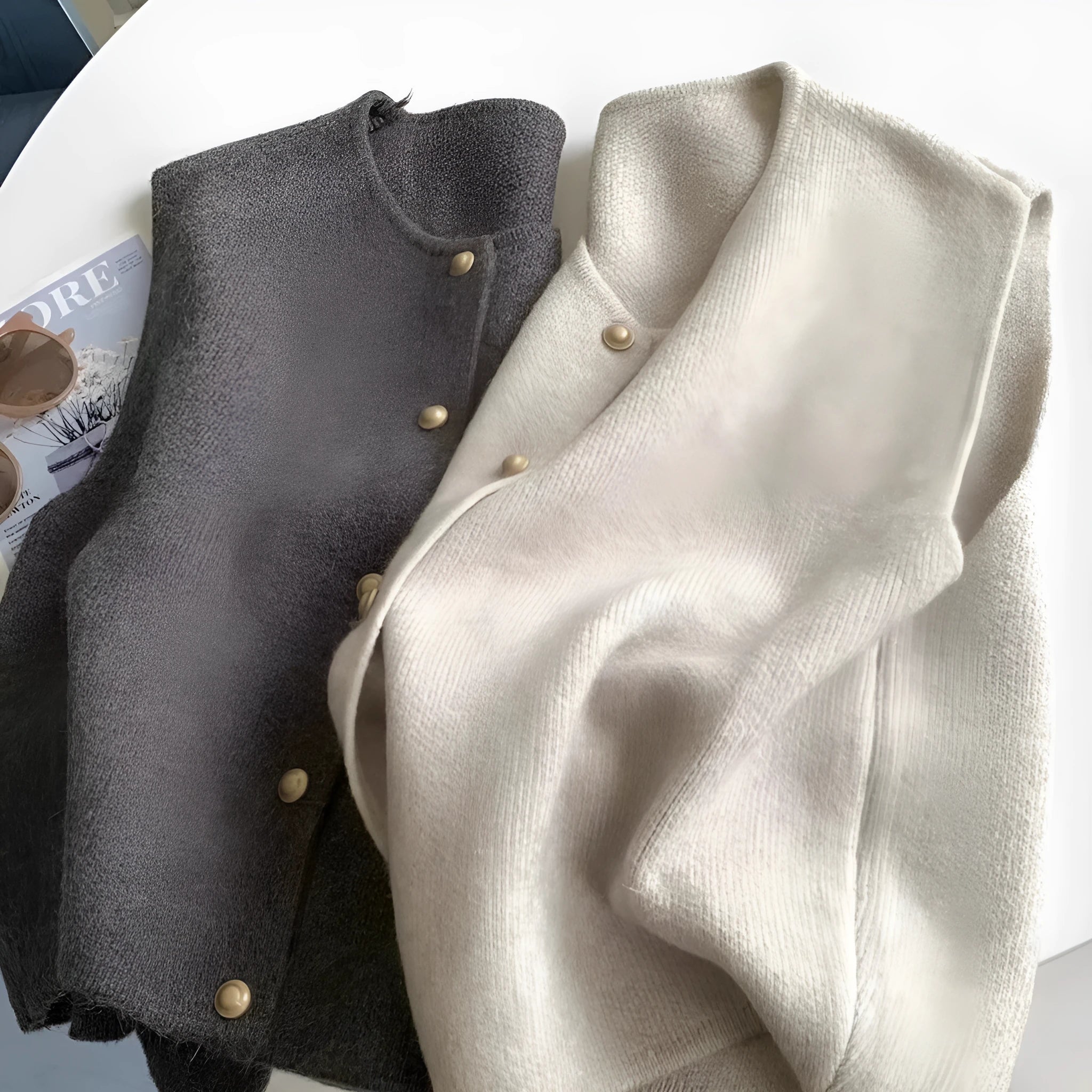 Women's casual polyester pullover jumper with half sleeves in smoky grey colour