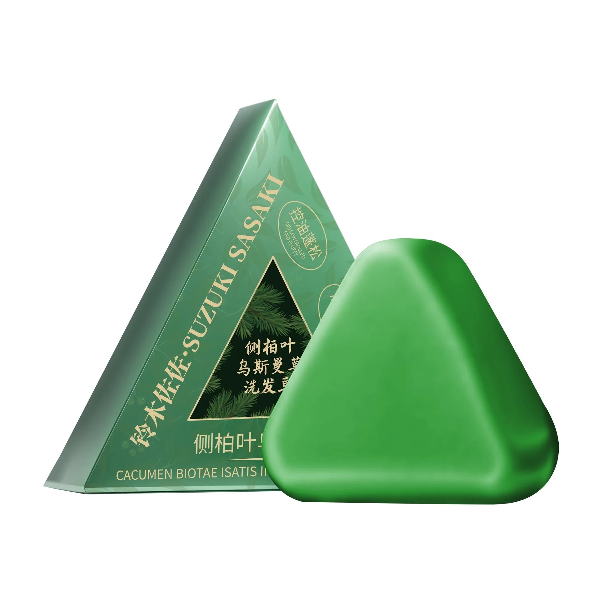 Chinese arborvitae twig Usman herbal hair and face soap bar measuring 4.2x3.9x1.2cm