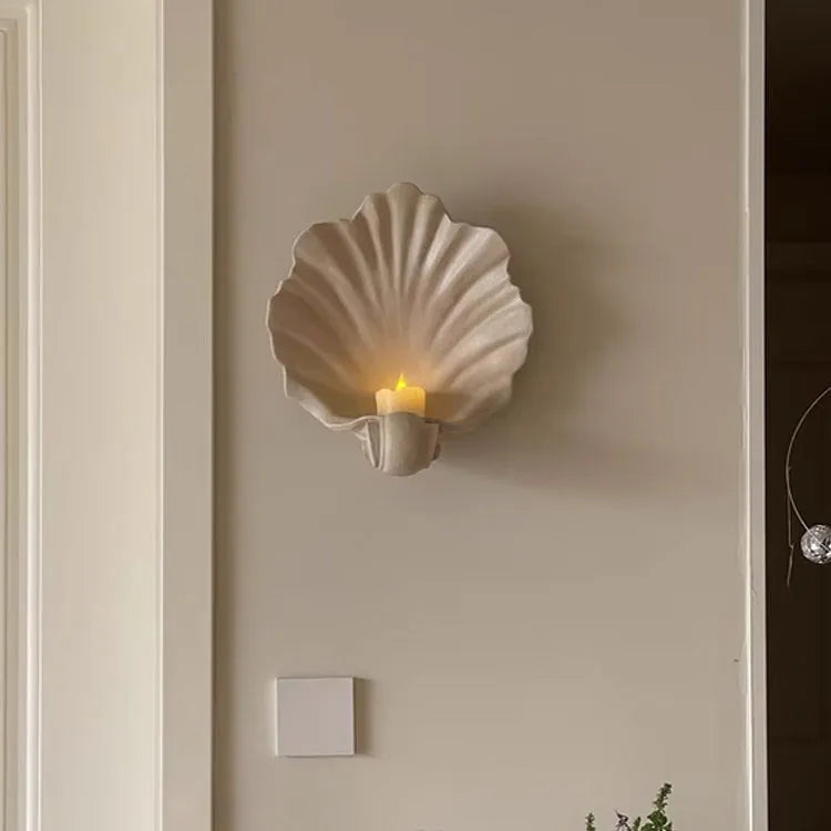 White shell design resin fruit plate ornament for table centrepiece decoration with light luxury styling