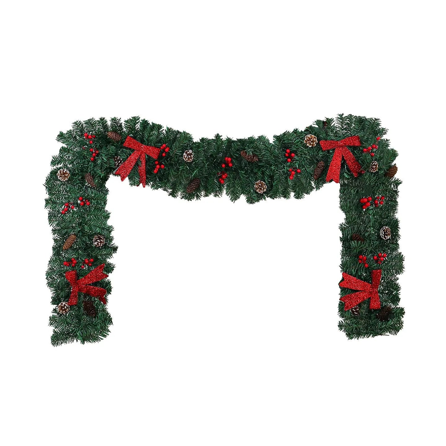 Rattan pine cone bow Christmas decorative showcase with European style design and PVC construction