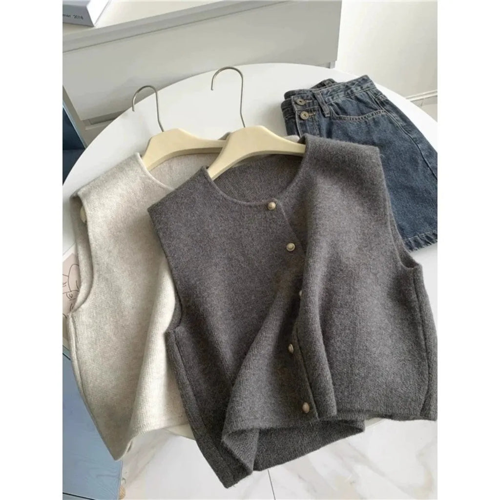 Women's casual polyester pullover jumper with half sleeves in smoky grey colour