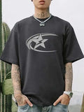 Men's pure cotton short sleeve t-shirt in Japanese retro style, solid colour design, available in multiple sizes