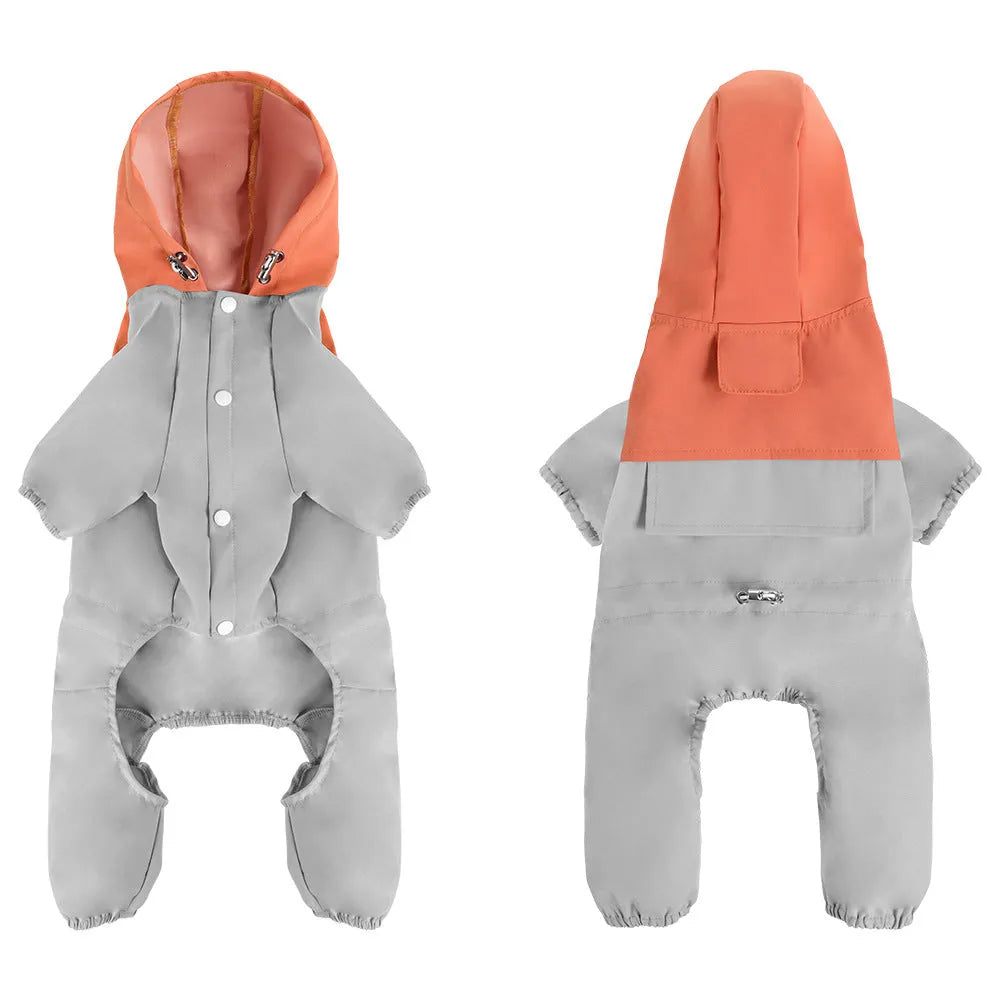 British style polyester dog waterproof jacket for small and medium breeds in khaki colour