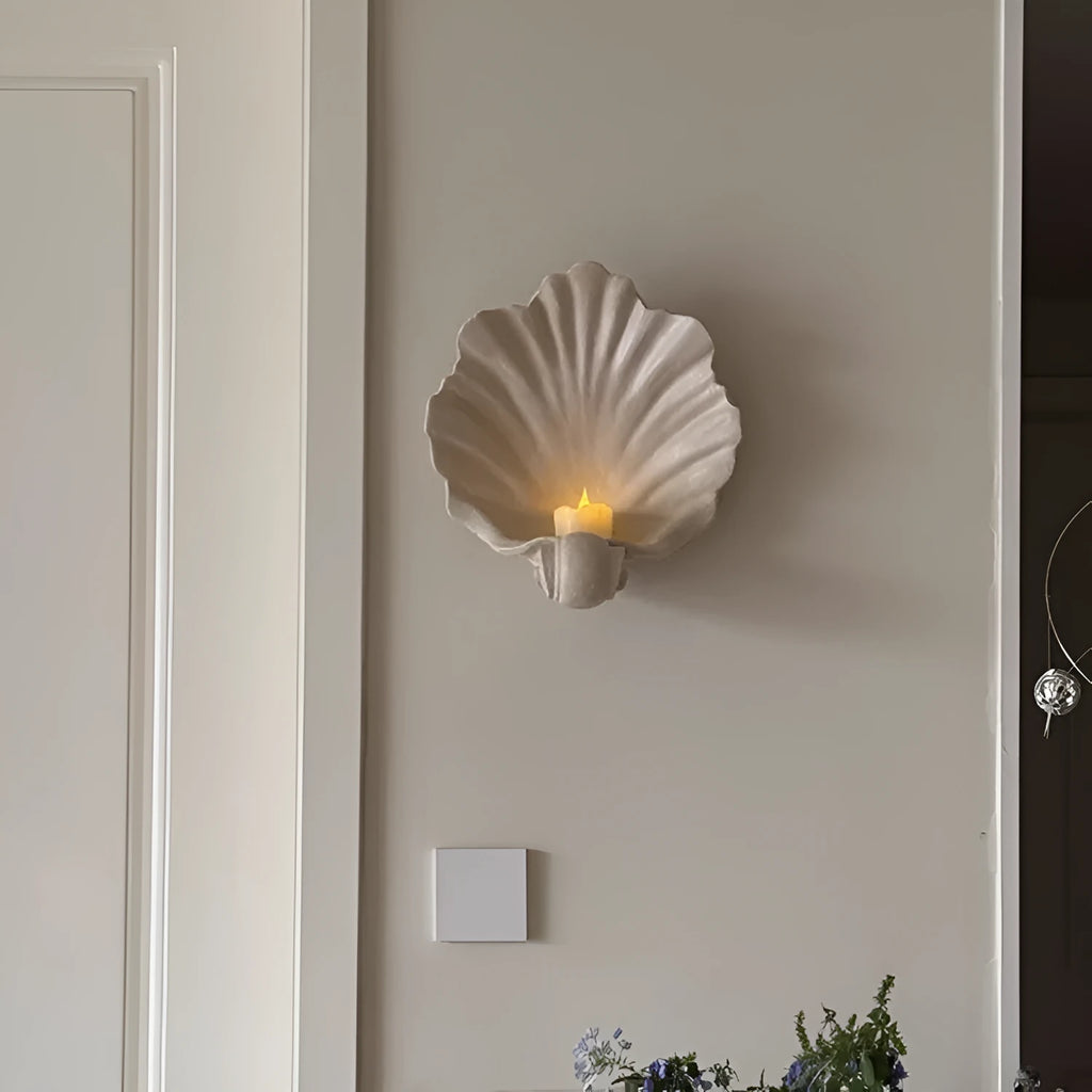 White shell design resin fruit plate ornament for table centrepiece decoration with light luxury styling