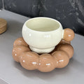 Nordic style ceramic coffee set with 250ml cup and dish in solid colour options