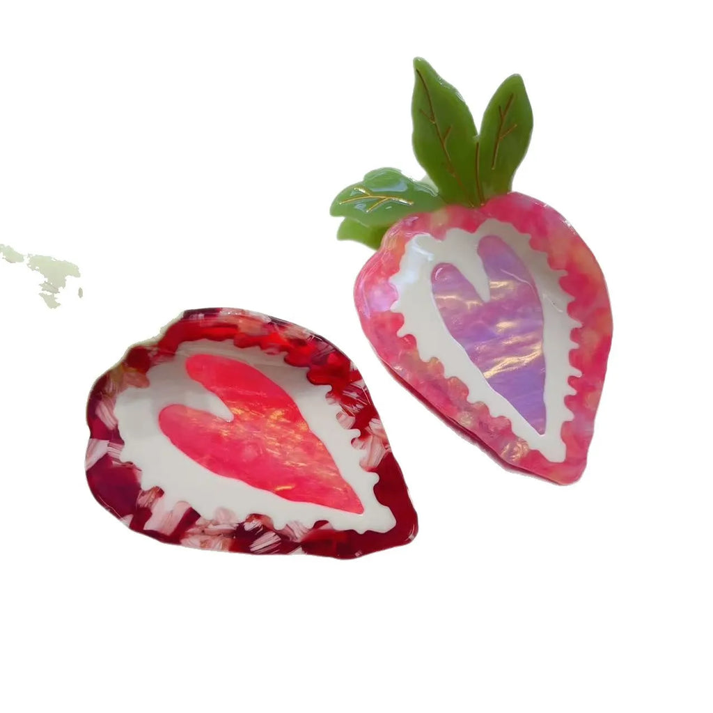 Love Honey strawberry hairpin with pastoral style design in red or pink colours