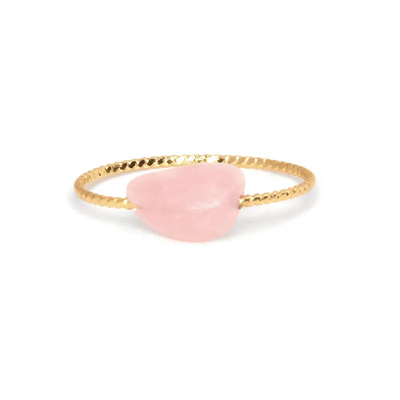 Geometric women's agate ring with original design in one of eight coloured stone variants.