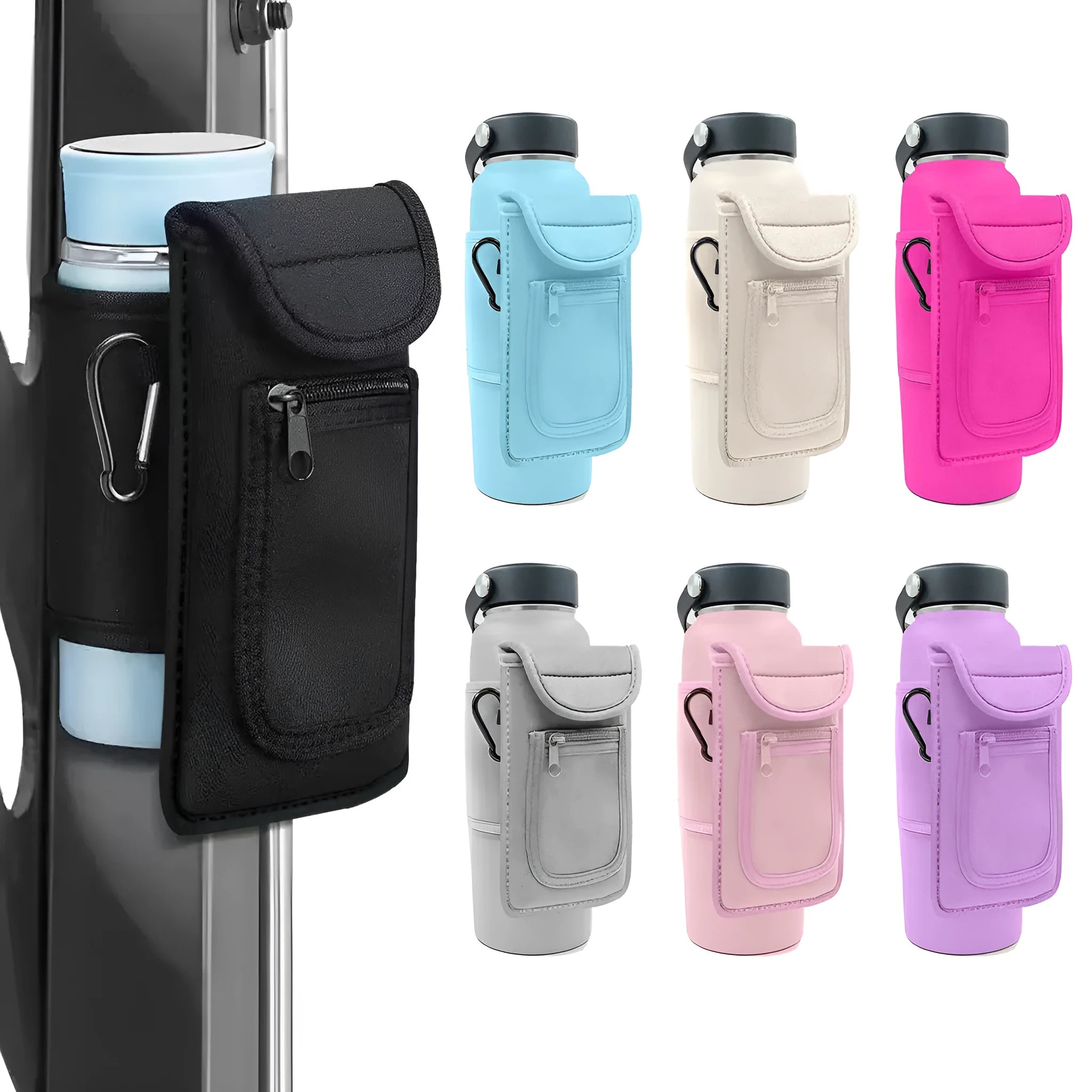 Cloth magnetic sports bottle cover sleeve for cups and kettles in various colours