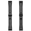 Garmin Fenix watch metal replacement strap in silver, black, or titanium colour, 22mm or 26mm width