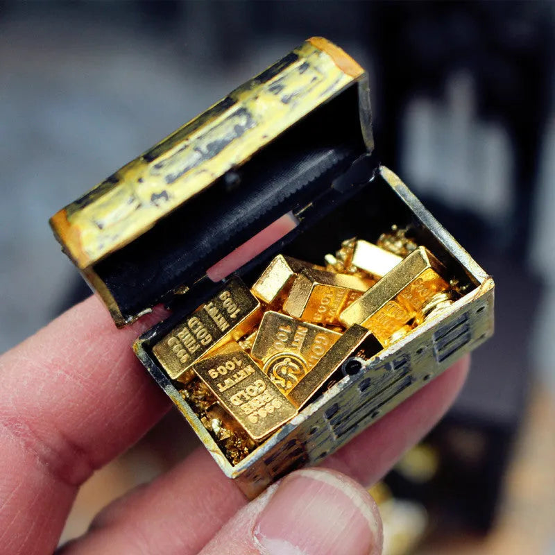 Alloy gold coin treasure box doll house miniature accessories for teenagers