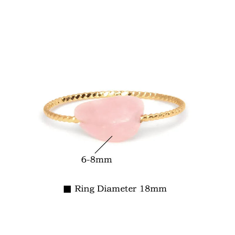 Geometric women's agate ring with original design in one of eight coloured stone variants.